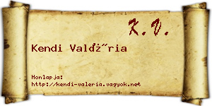 Kendi Valéria névjegykártya