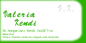 valeria kendi business card